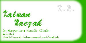kalman maczak business card